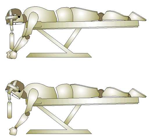 Flexión del cuello en decúbito supino